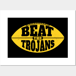 Beat the Trojans // Vintage Football Grunge Gameday Posters and Art